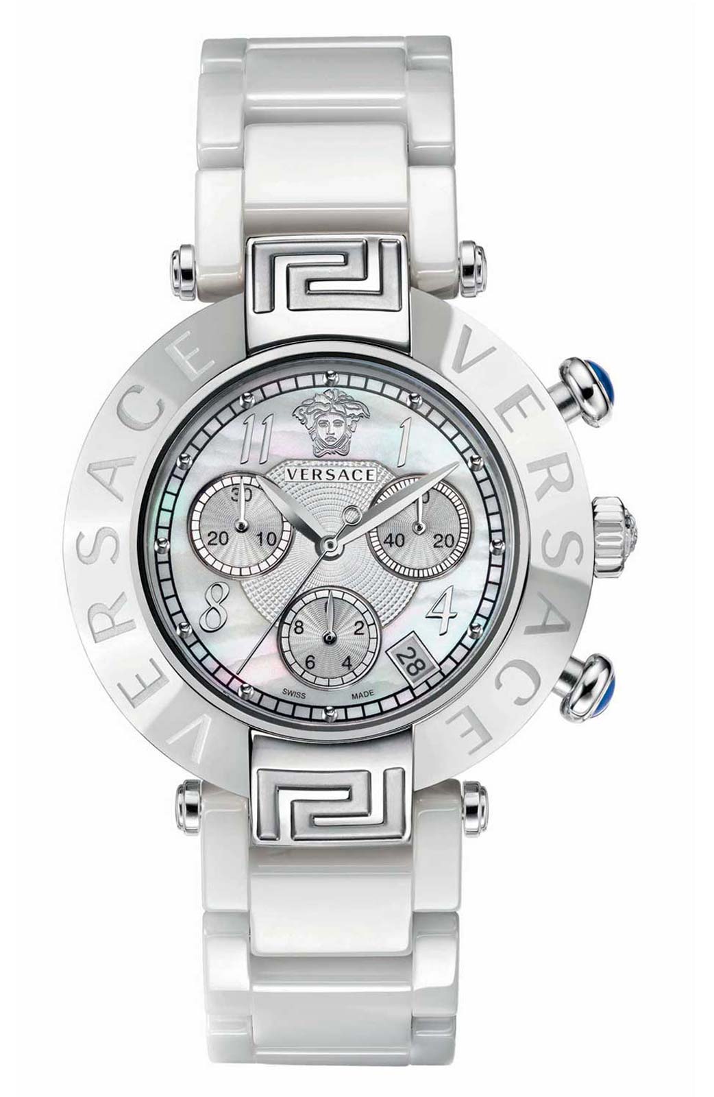 Versace QUARTZ watch 5040D WHITE CERAMIC BRACELET - Click Image to Close